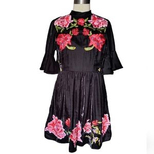 Asos embroidered floral velvet dress 6